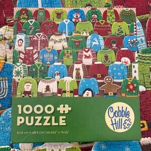 Cobble Hill 1000 Piece Puzzle Holiday Christmas Ugly Sweater Cookies
